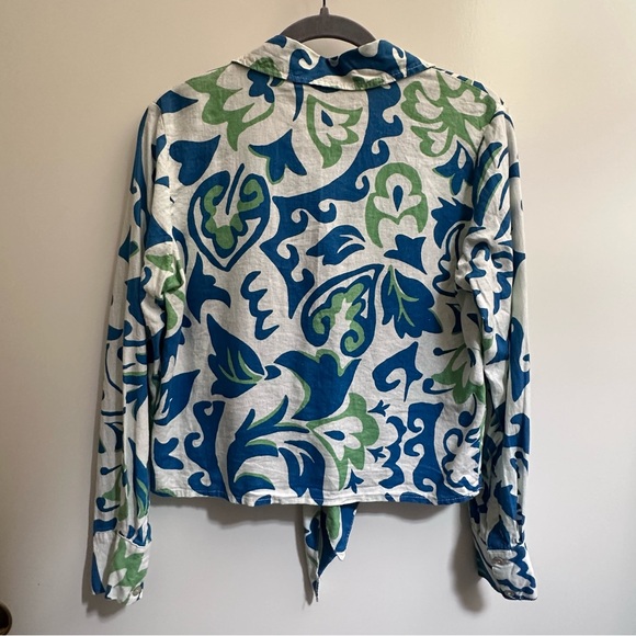 Christian Siriano Blue and Green Linen Matching Vacation Resortwear Set - Picture 5 of 12